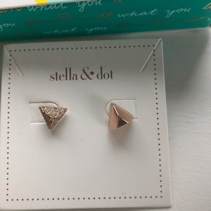 Stella & Dot rose gold deja vu studs